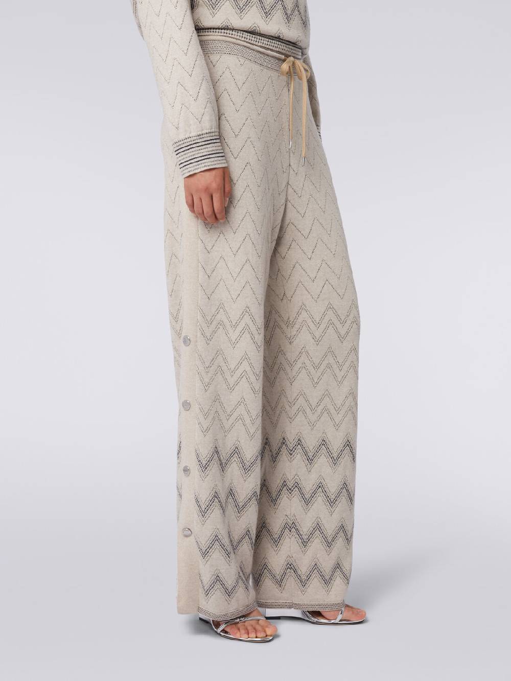 M Missoni Joggers in lana e viscosa zig zag con lurex Prezzo di fabbrica