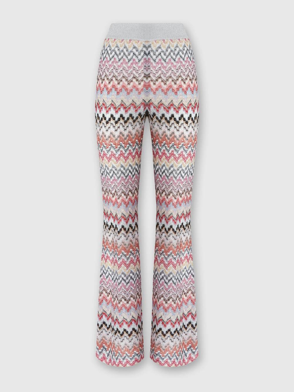 M Missoni Pantaloni flare in misto viscosa lamé zig zag Offerta speciale