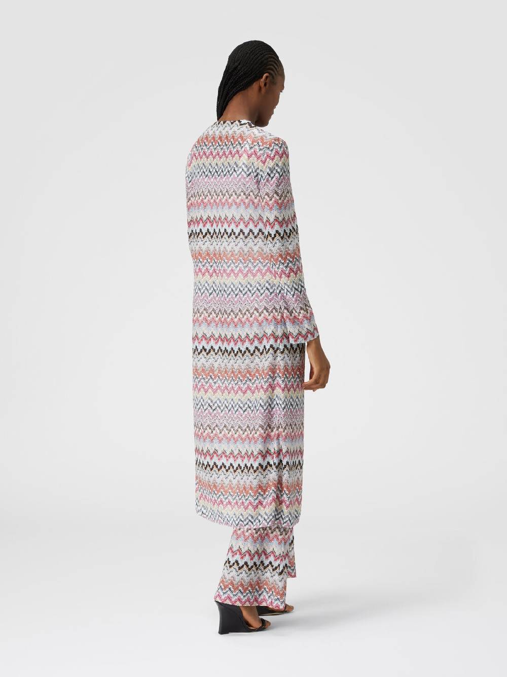 M Missoni Pantaloni flare in misto viscosa lamé zig zag Offerta speciale