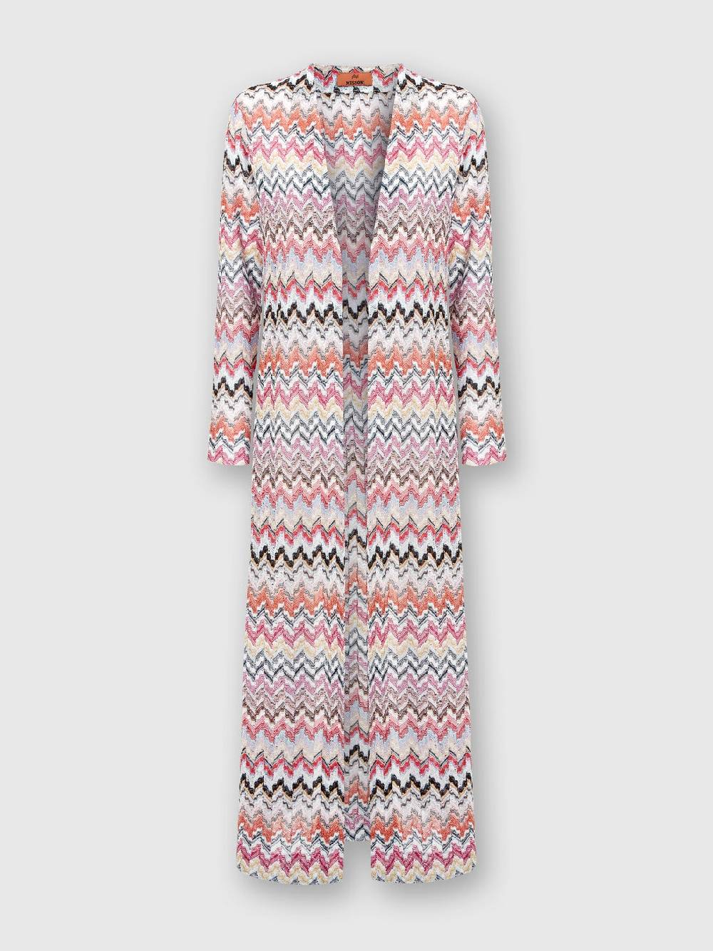 M Missoni Cardigan lungo in maglia lamé zig zag Comprare a buon mercato
