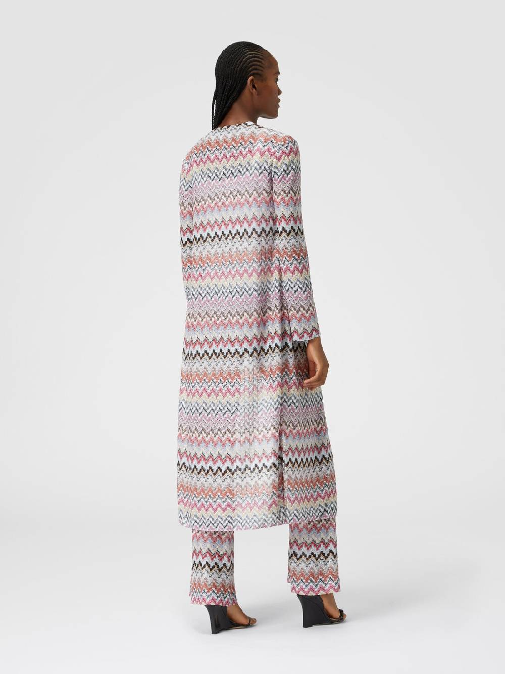 M Missoni Cardigan lungo in maglia lamé zig zag Comprare a buon mercato