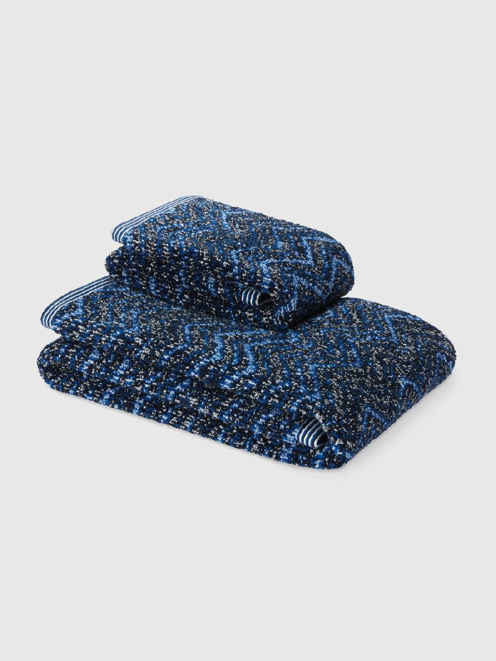 M Missoni Set 2 pezzi di asciugamani da bagno Azul in spugna di cotone Flash Sale