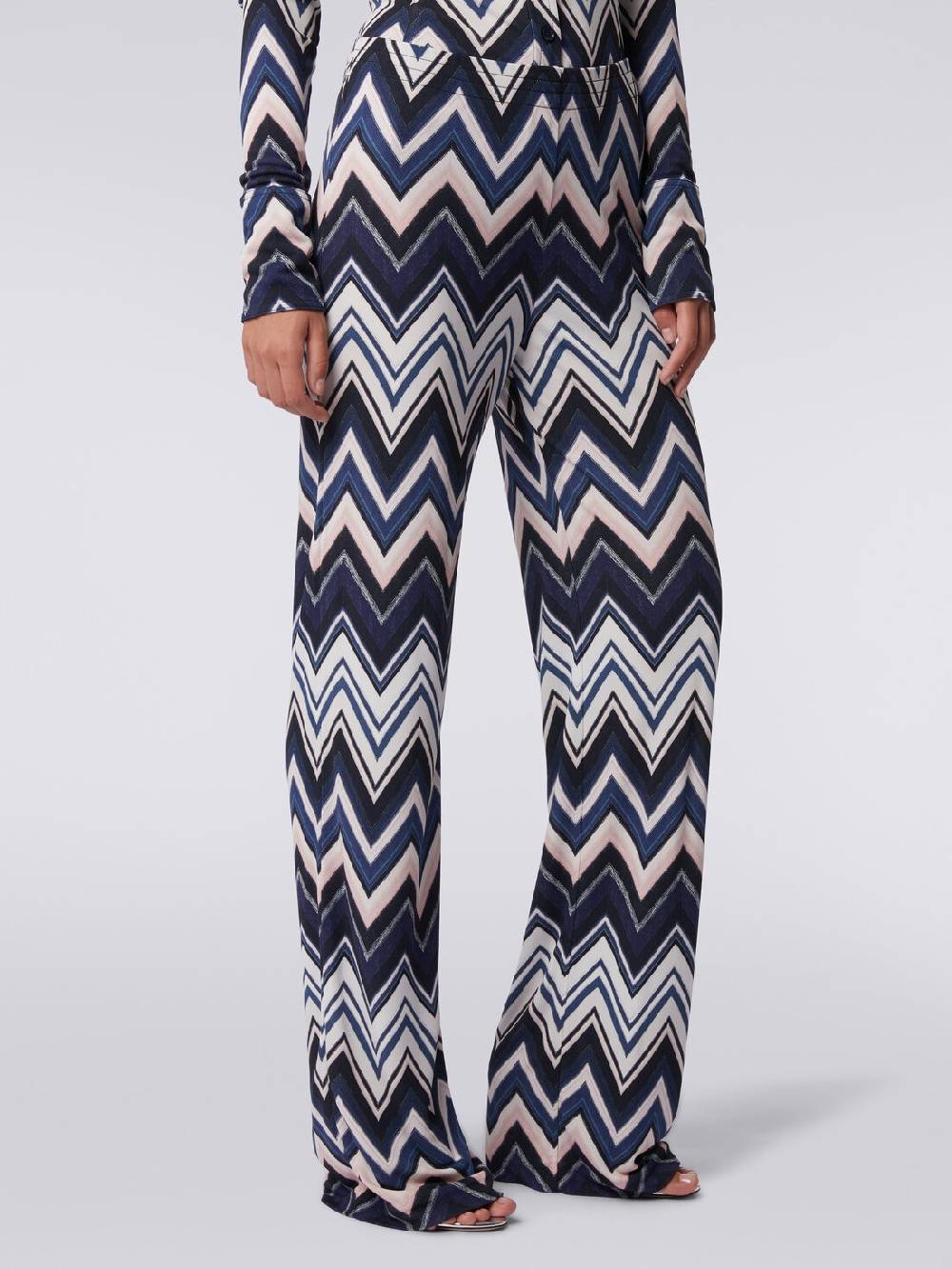 M Missoni Pantaloni in viscosa con stampa zig zag Offerta Pasqua
