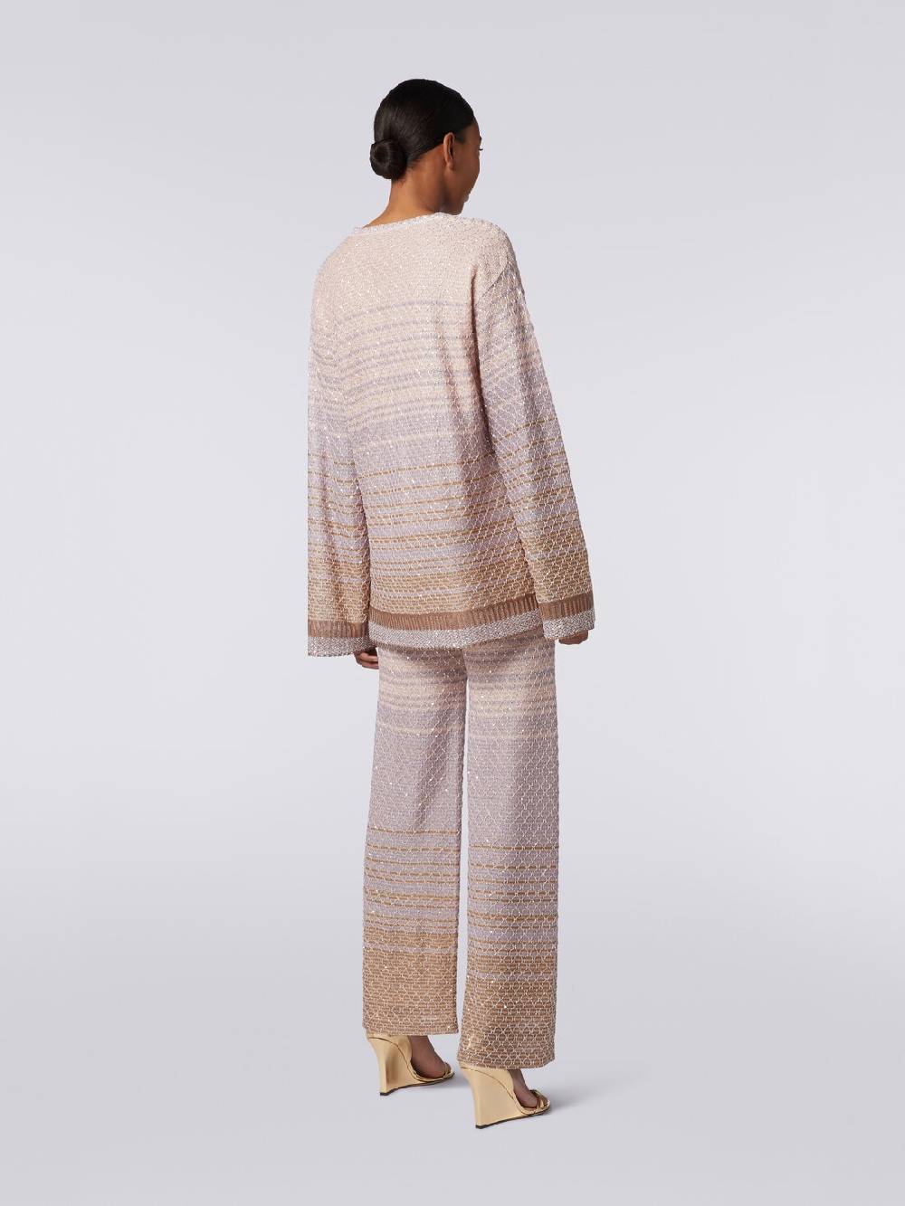 M Missoni Pantaloni in maglia dégradé con paillettes Offerta per la Festa della Mamma