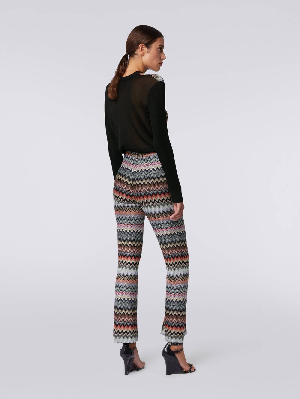 M Missoni Pantaloni cropped in cotone e viscosa zig zag Offerta Anniversario
