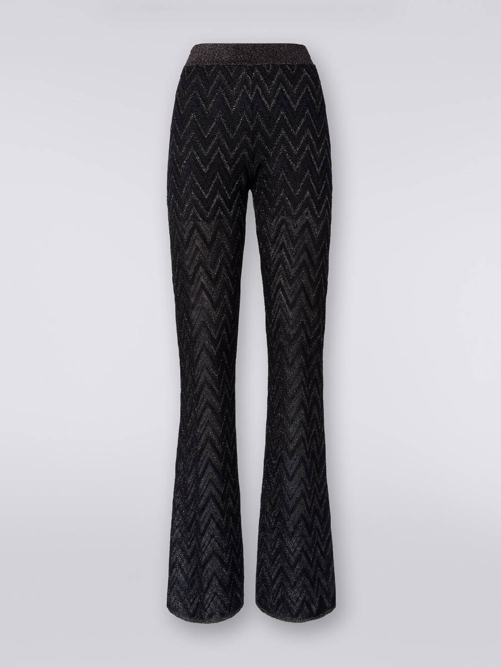 M Missoni Pantaloni in maglia di viscosa zig zag con lurex Smaltimento dello stoccaggio