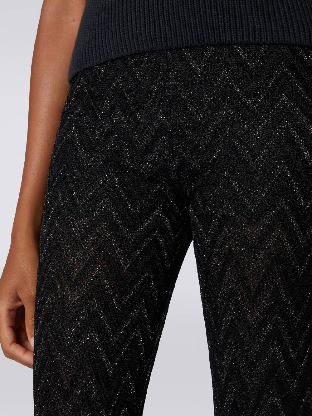 M Missoni Pantaloni in maglia di viscosa zig zag con lurex Smaltimento dello stoccaggio