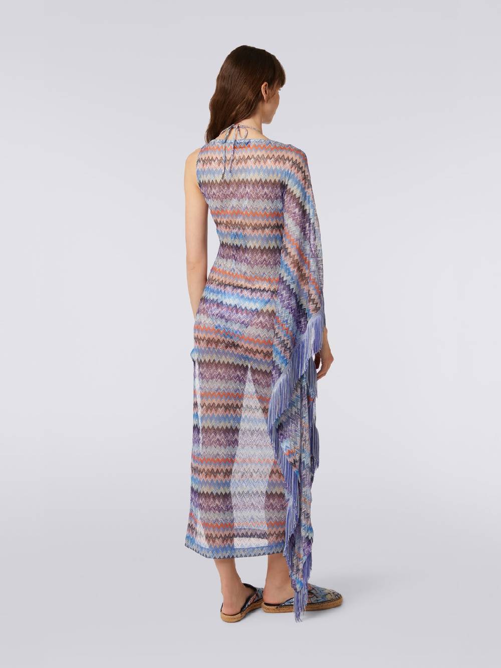 M Missoni Copricostume lungo in tulle di viscosa chevron con frange Latest fashion