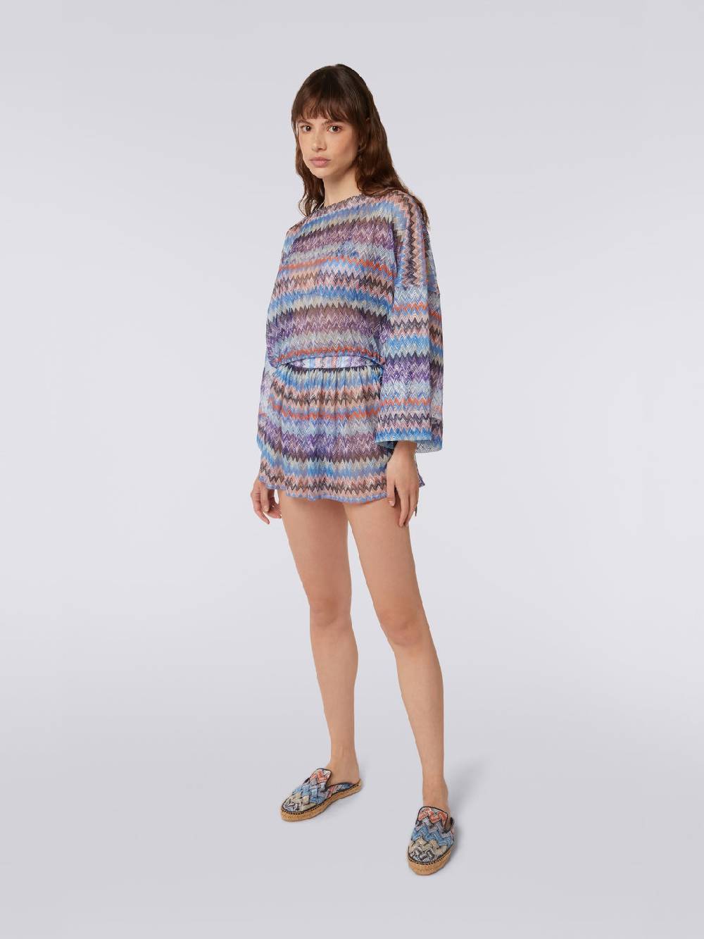 M Missoni Blusa copricostume in tulle di viscosa chevron Offerta temporanea