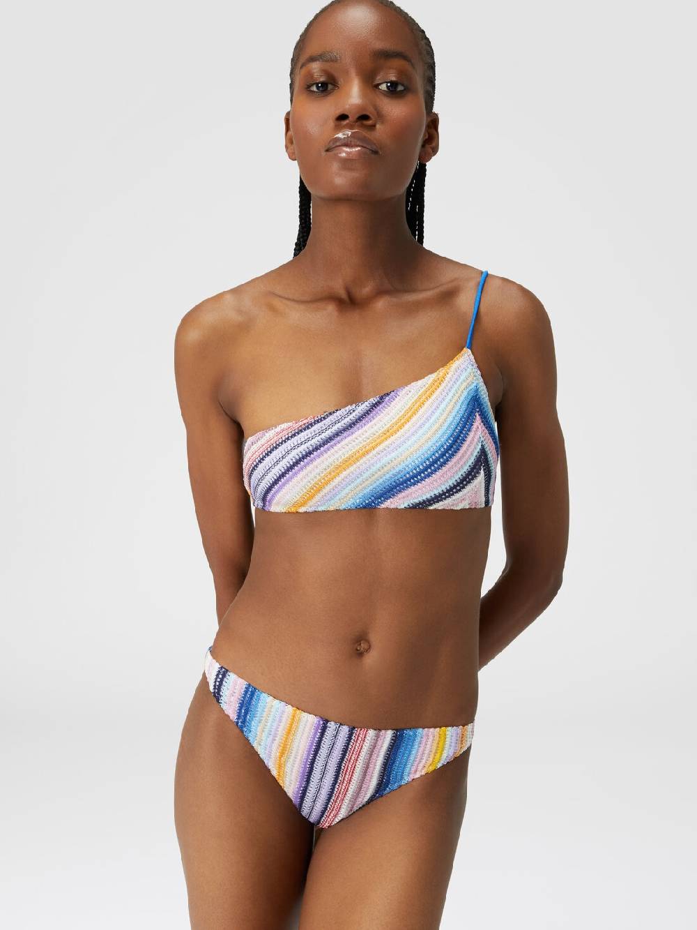 M Missoni Bikini monospalla in crochet rigato Nuovi prodotti