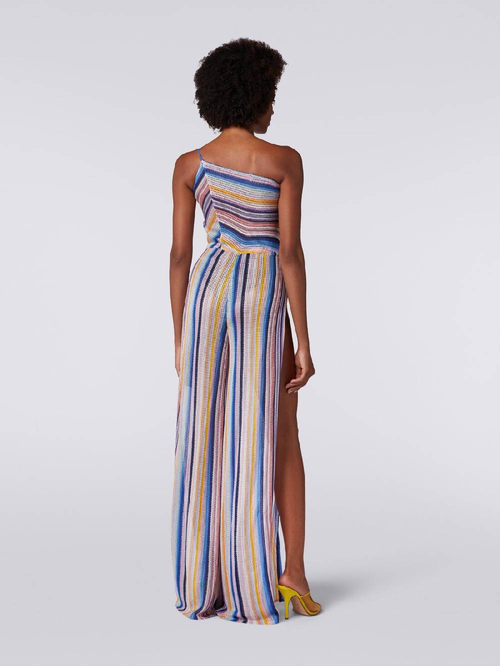 M Missoni Tuta pantalone monospalla in crochet rigato Bestseller