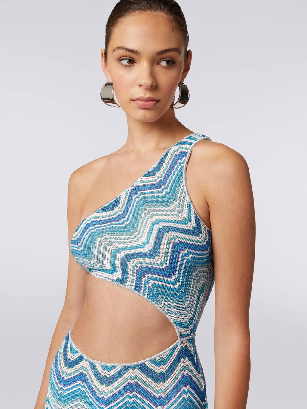 M Missoni Copricostume lungo in crochet chevron con taglio cut out e lurex Comprane uno, ottenene uno gratis