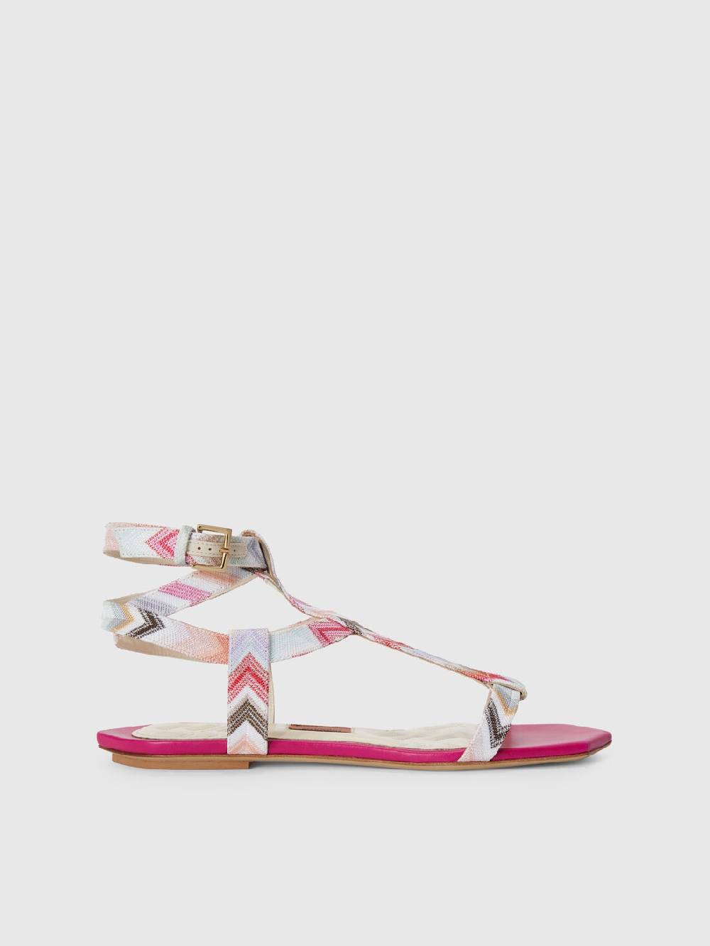 M Missoni Sandali bassi in tessuto zig zag Ultimo giorno