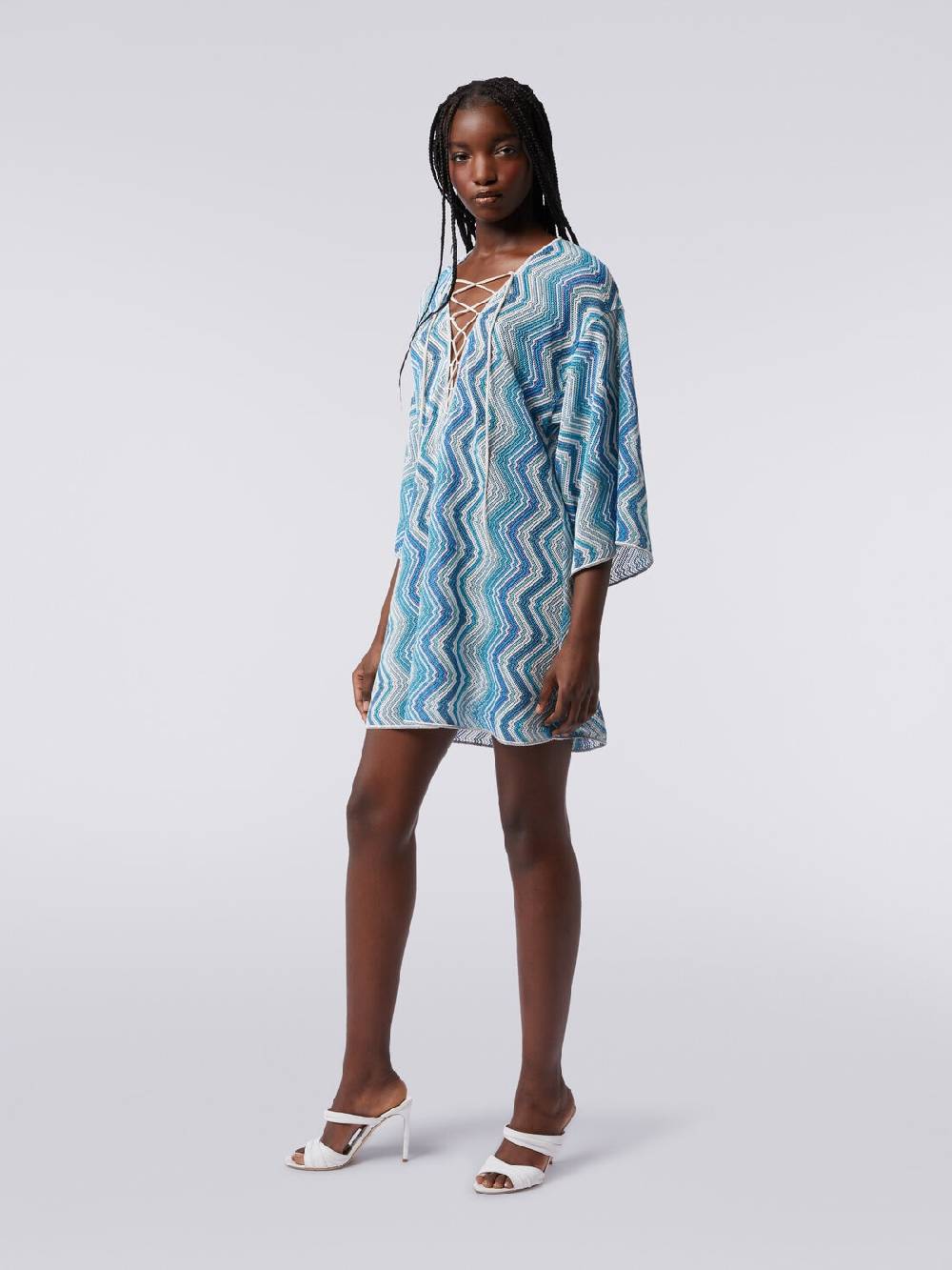 M Missoni Caftano copricostume corto con allacciatura intrecciata Fino al 65% di sconto