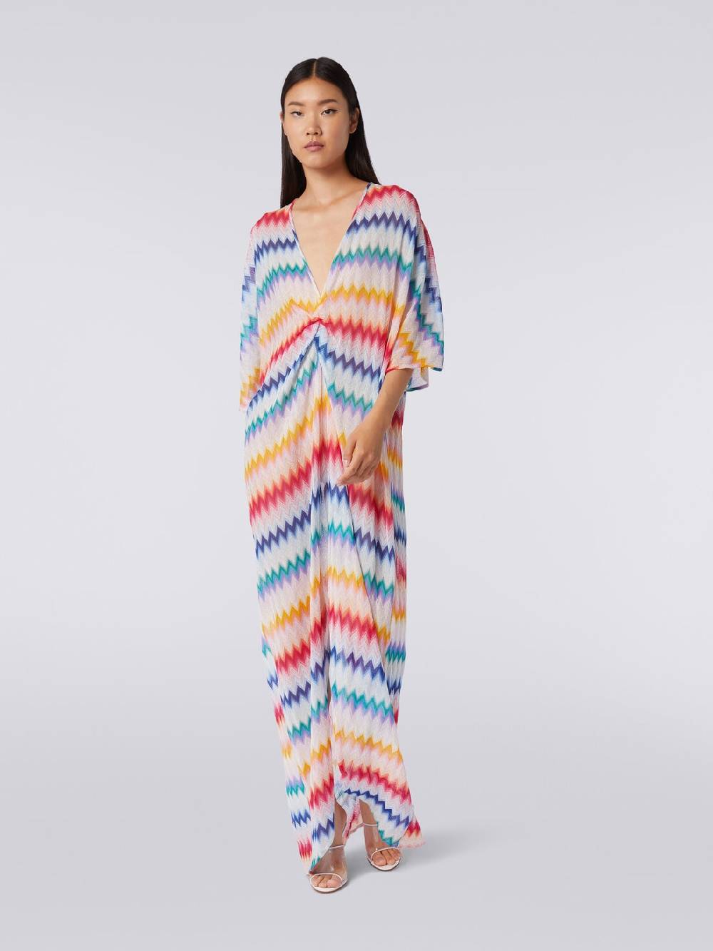 M Missoni Caftano copricostume lungo con dettaglio torchon e stampa zig zag Only for today