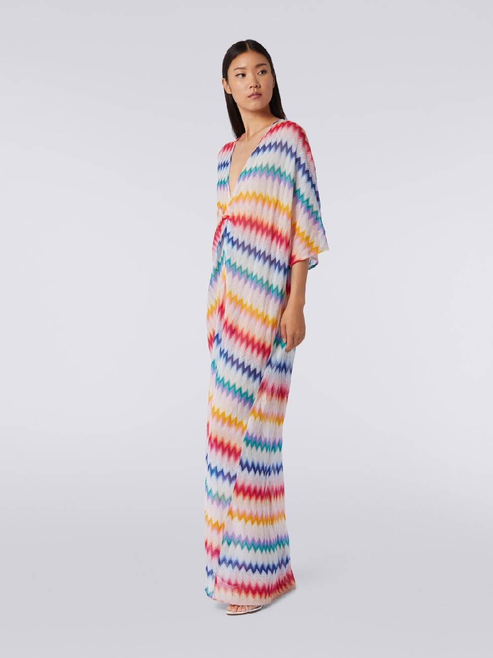 M Missoni Caftano copricostume lungo con dettaglio torchon e stampa zig zag Only for today