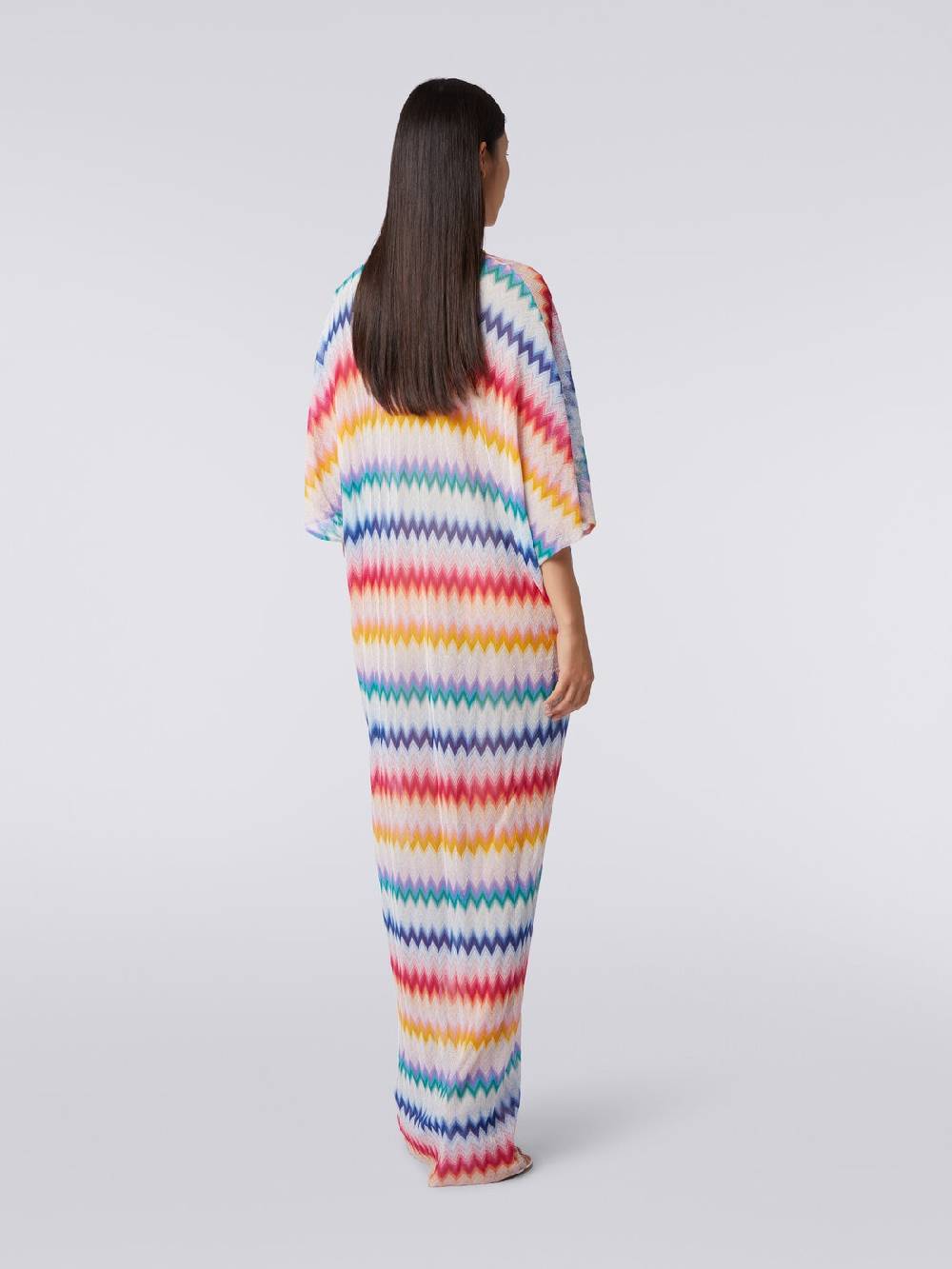 M Missoni Caftano copricostume lungo con dettaglio torchon e stampa zig zag Only for today