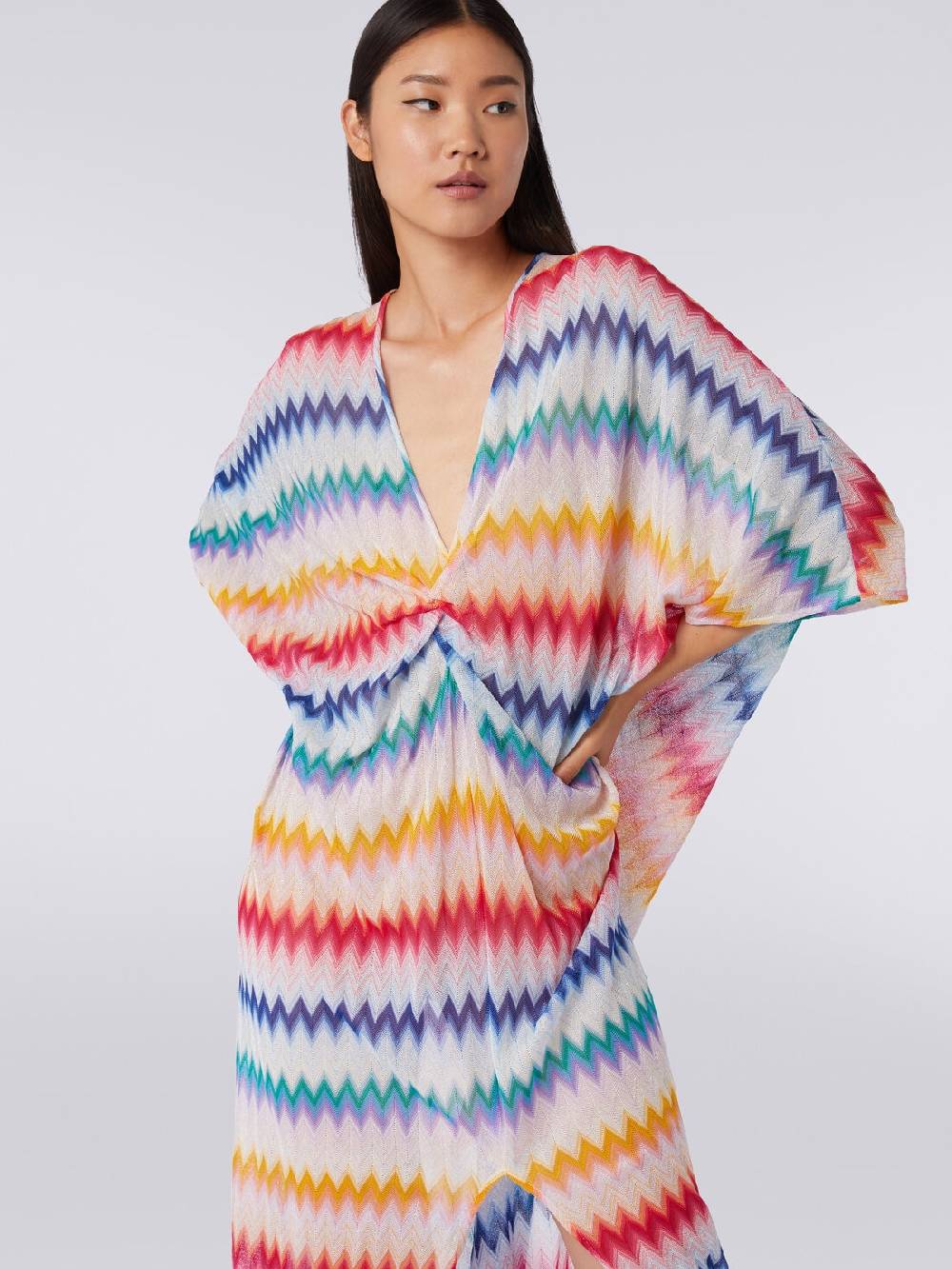 M Missoni Caftano copricostume lungo con dettaglio torchon e stampa zig zag Only for today