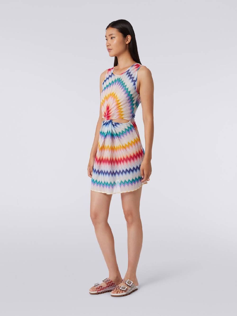 M Missoni Copricostume corto con scollatura torchon e stampa zig zag Offerta speciale della fabbrica