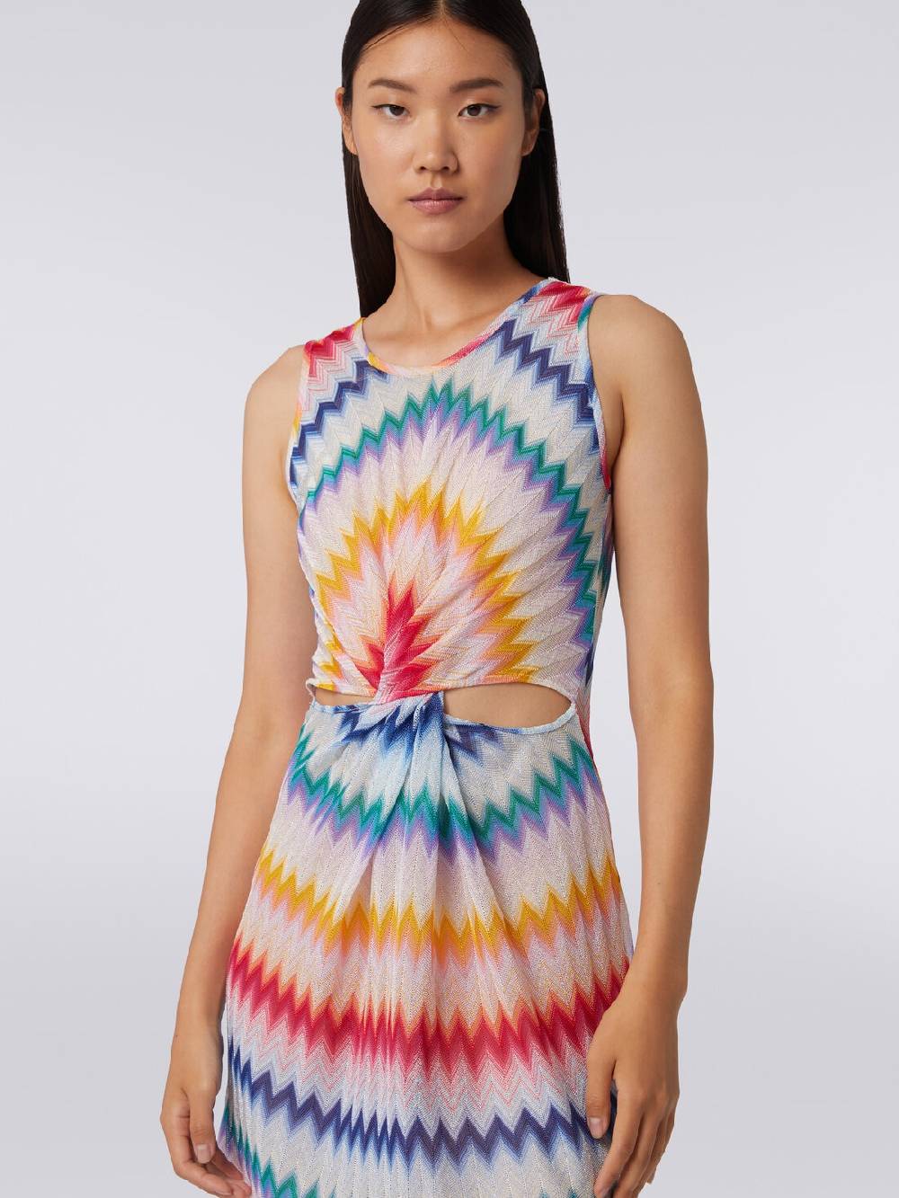 M Missoni Copricostume corto con scollatura torchon e stampa zig zag Offerta speciale della fabbrica