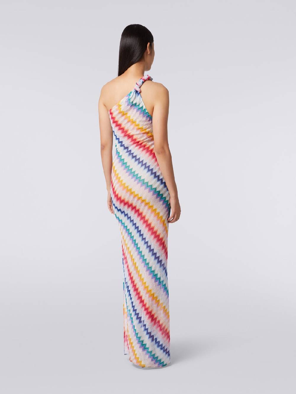 M Missoni Copricostume monospalla lungo con stampa zig zag Sostegno trimestrale