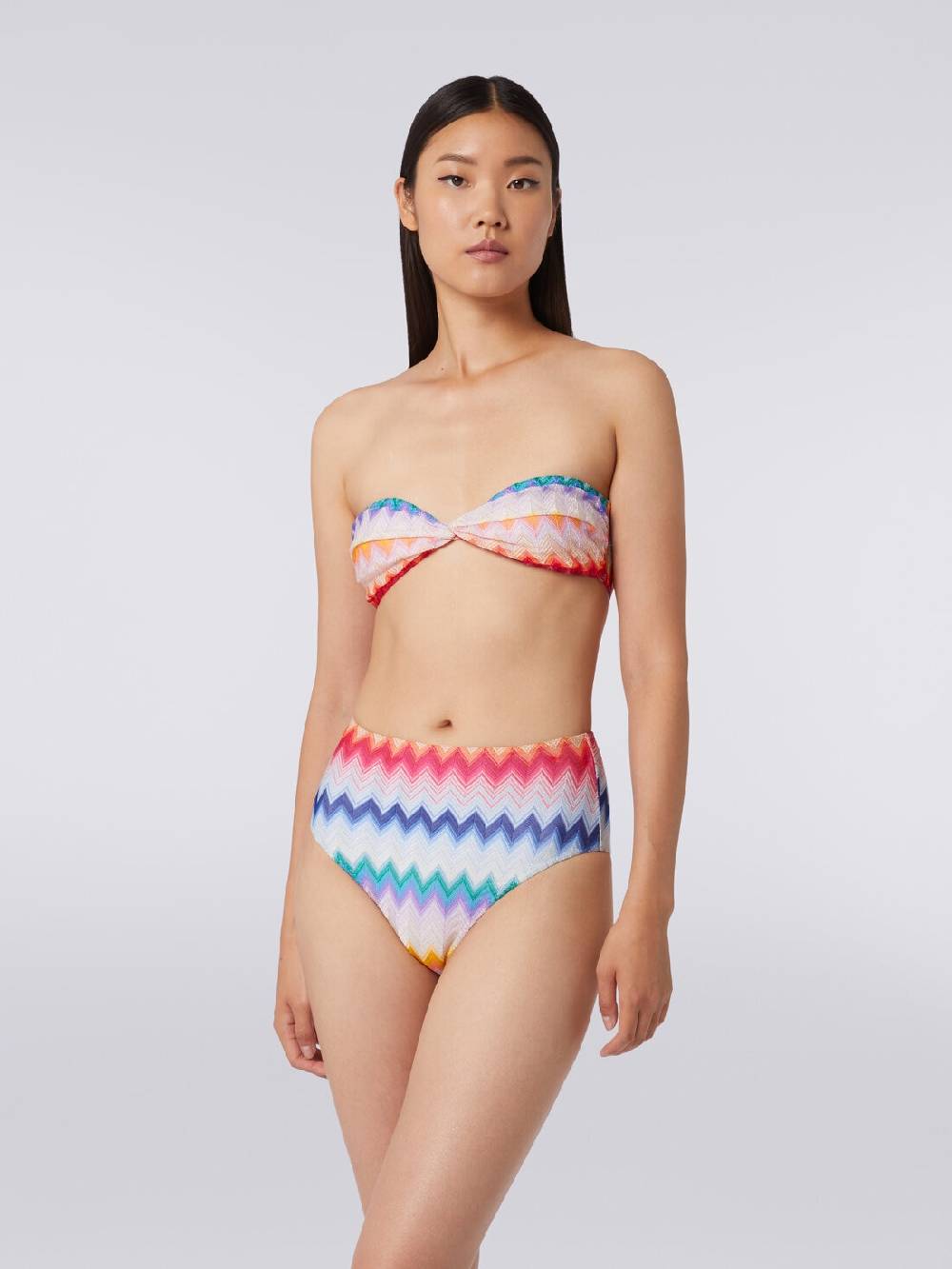 M Missoni Bikini con slip a vita alta in tessuto stampa zig zag Fino al 55% di sconto
