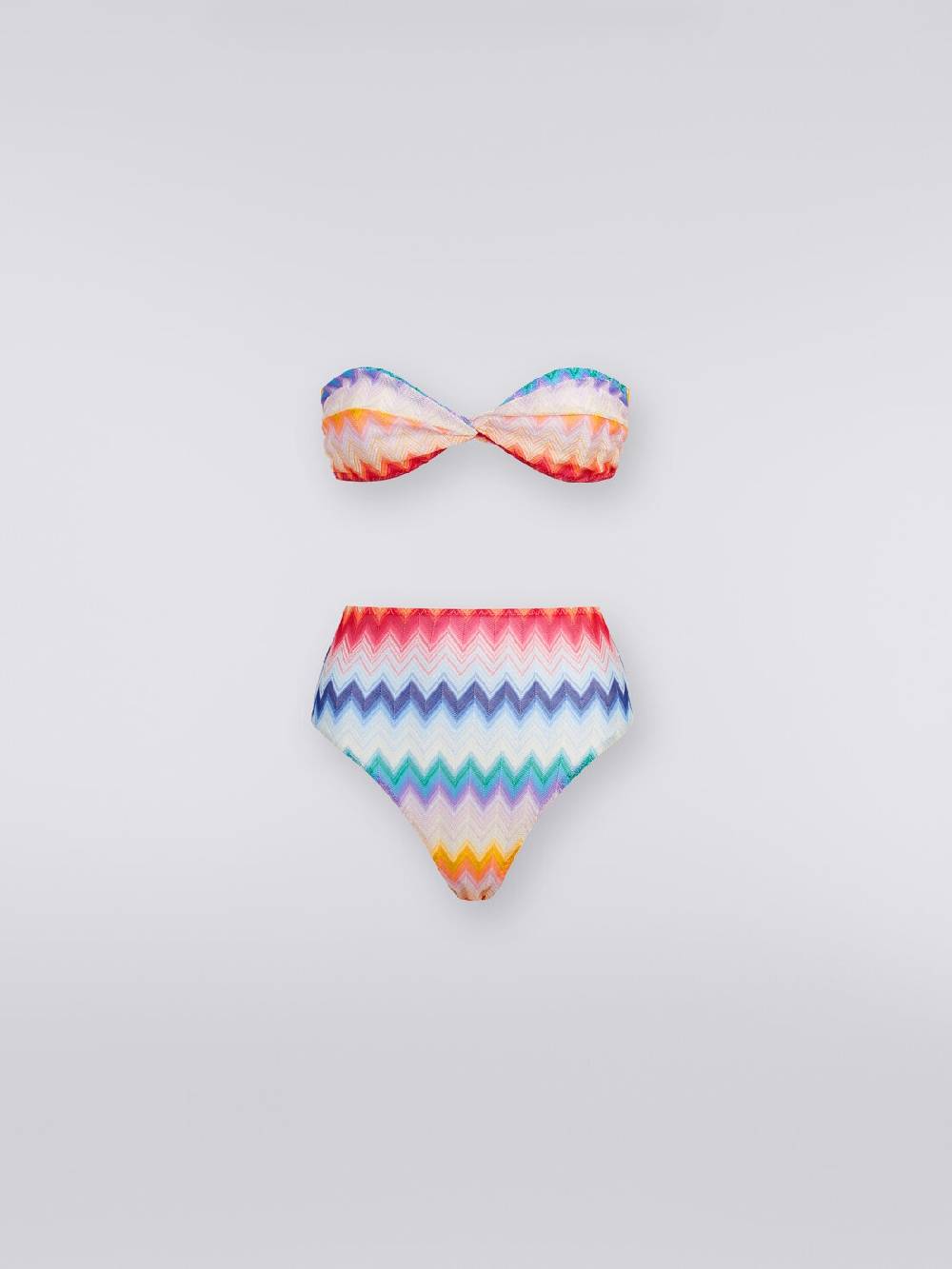 M Missoni Bikini con slip a vita alta in tessuto stampa zig zag Fino al 55% di sconto