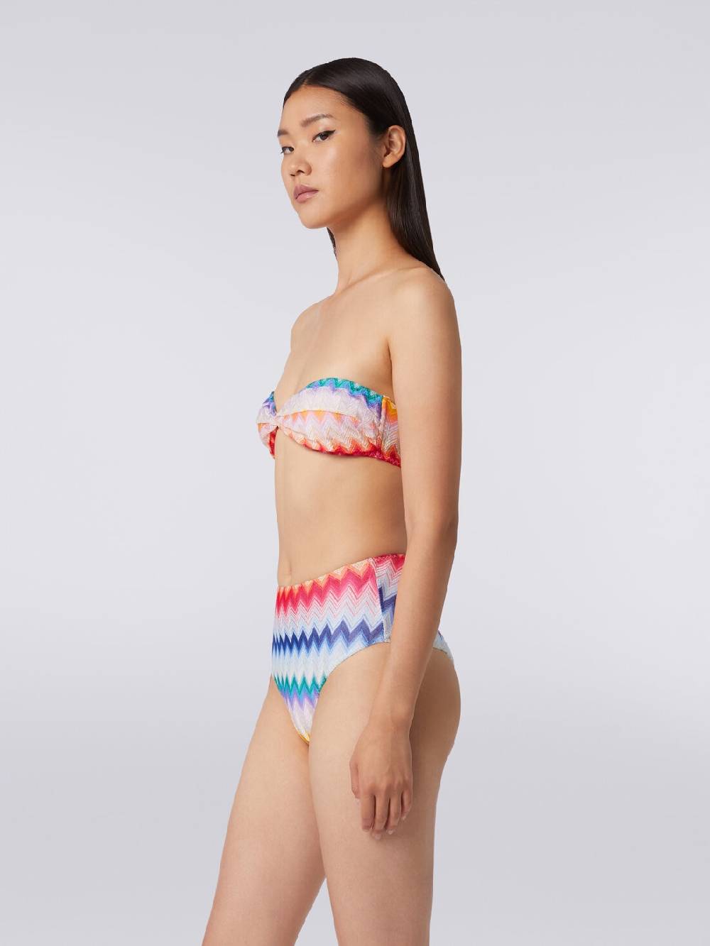 M Missoni Bikini con slip a vita alta in tessuto stampa zig zag Fino al 55% di sconto