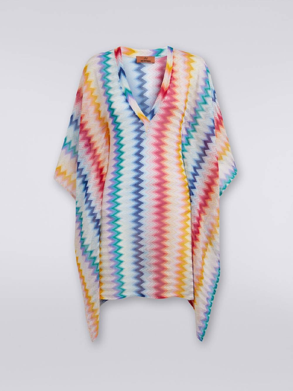 M Missoni Caftano copricostume corto in viscosa zig zag con lurex Solo un giorno rimasto