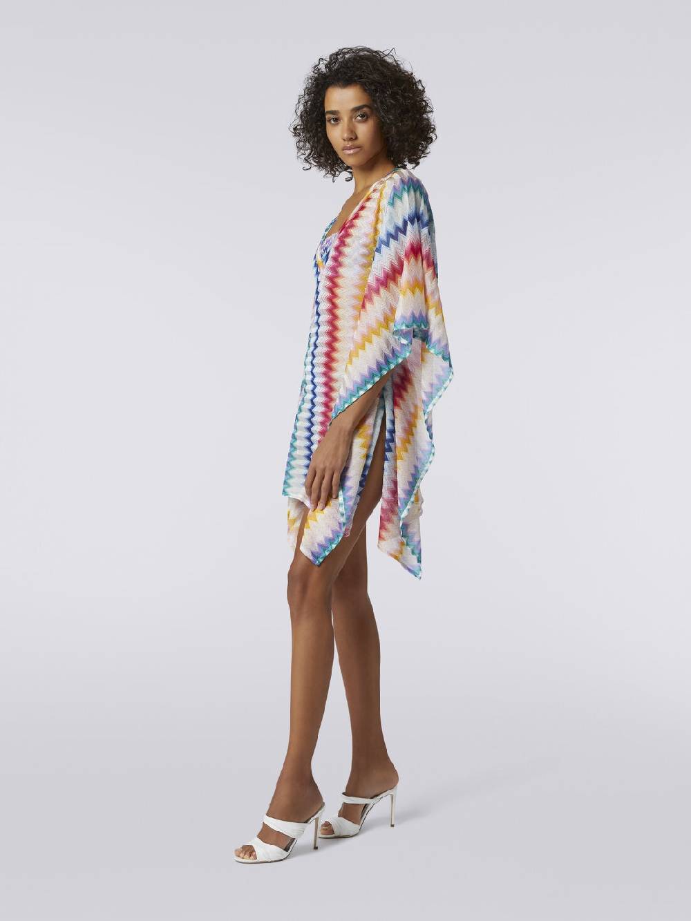 M Missoni Caftano copricostume corto in viscosa zig zag con lurex Solo un giorno rimasto