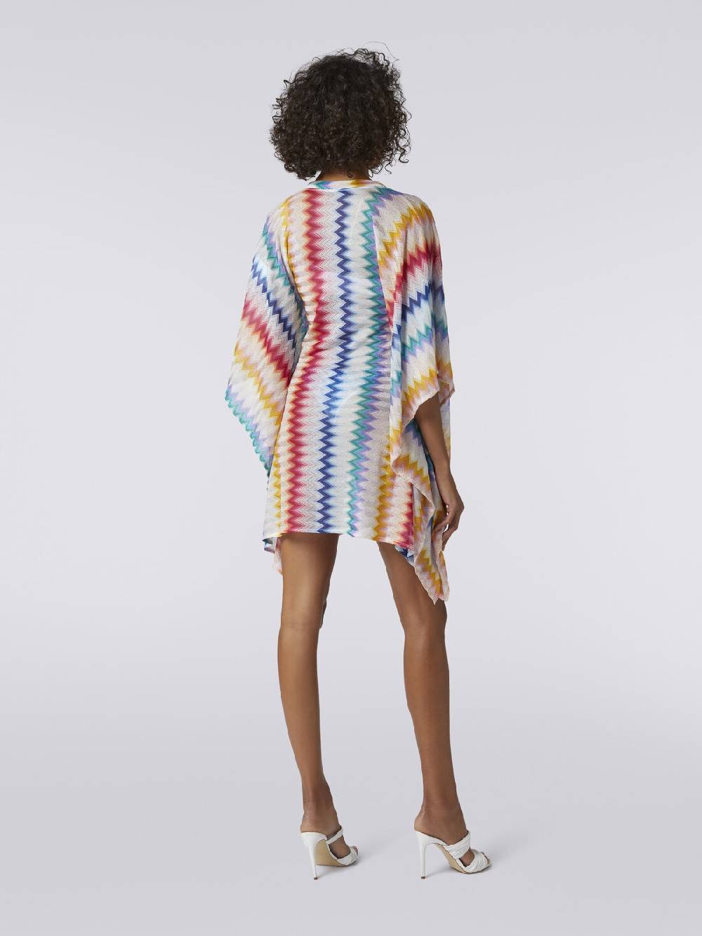 M Missoni Caftano copricostume corto in viscosa zig zag con lurex Solo un giorno rimasto