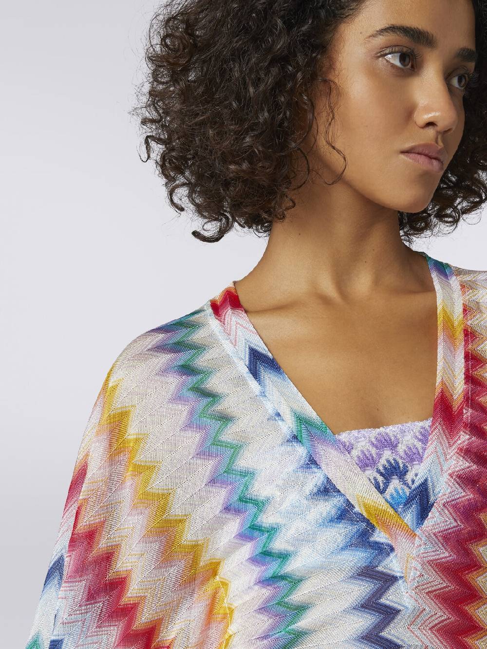 M Missoni Caftano copricostume corto in viscosa zig zag con lurex Solo un giorno rimasto