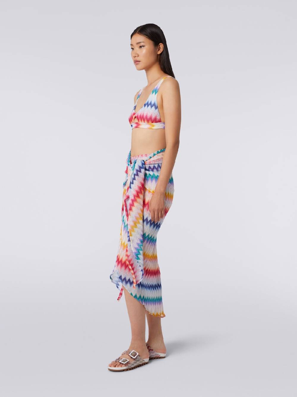 M Missoni Gonna pareo motivo zig zag con lurex 50% di sconto con spedizione gratuita