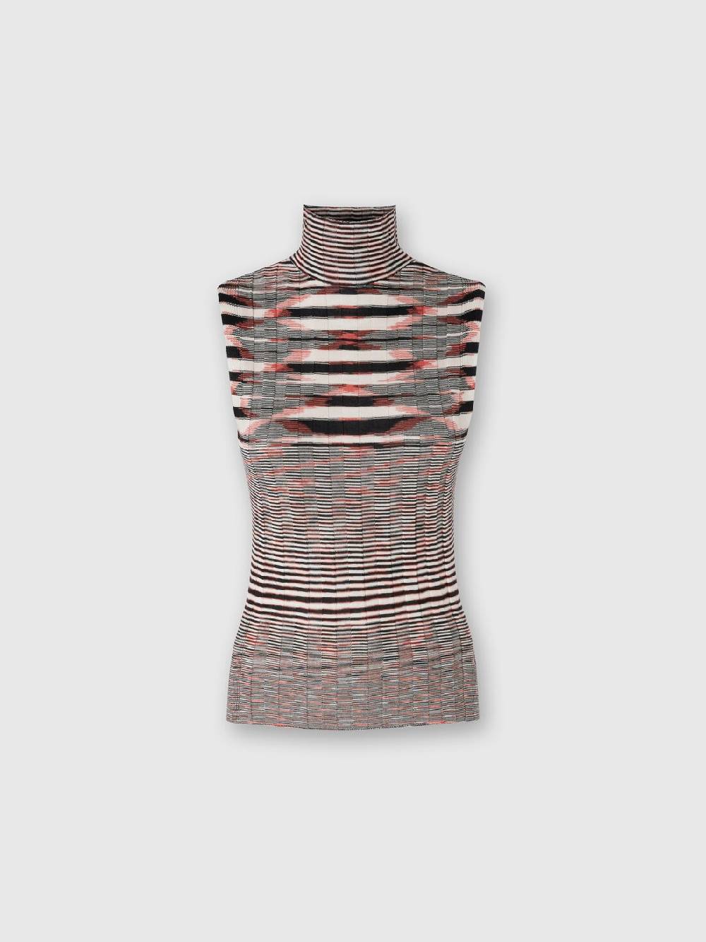 M Missoni Canottiera con collo alto in cashmere e seta a costine Esporta salva