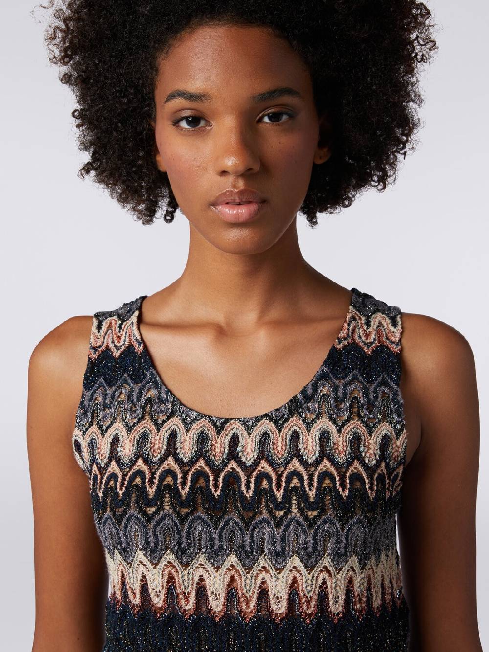 M Missoni Canottiera in misto viscosa lamé con motivo a onde Duty-free