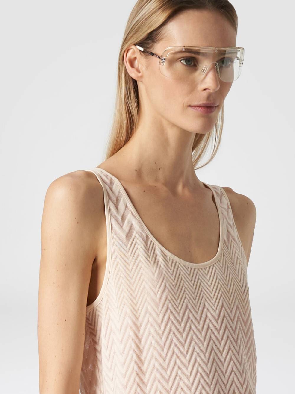 M Missoni Canottiera in maglia di viscosa e cotone zig zag 50% di sconto per tempo limitato