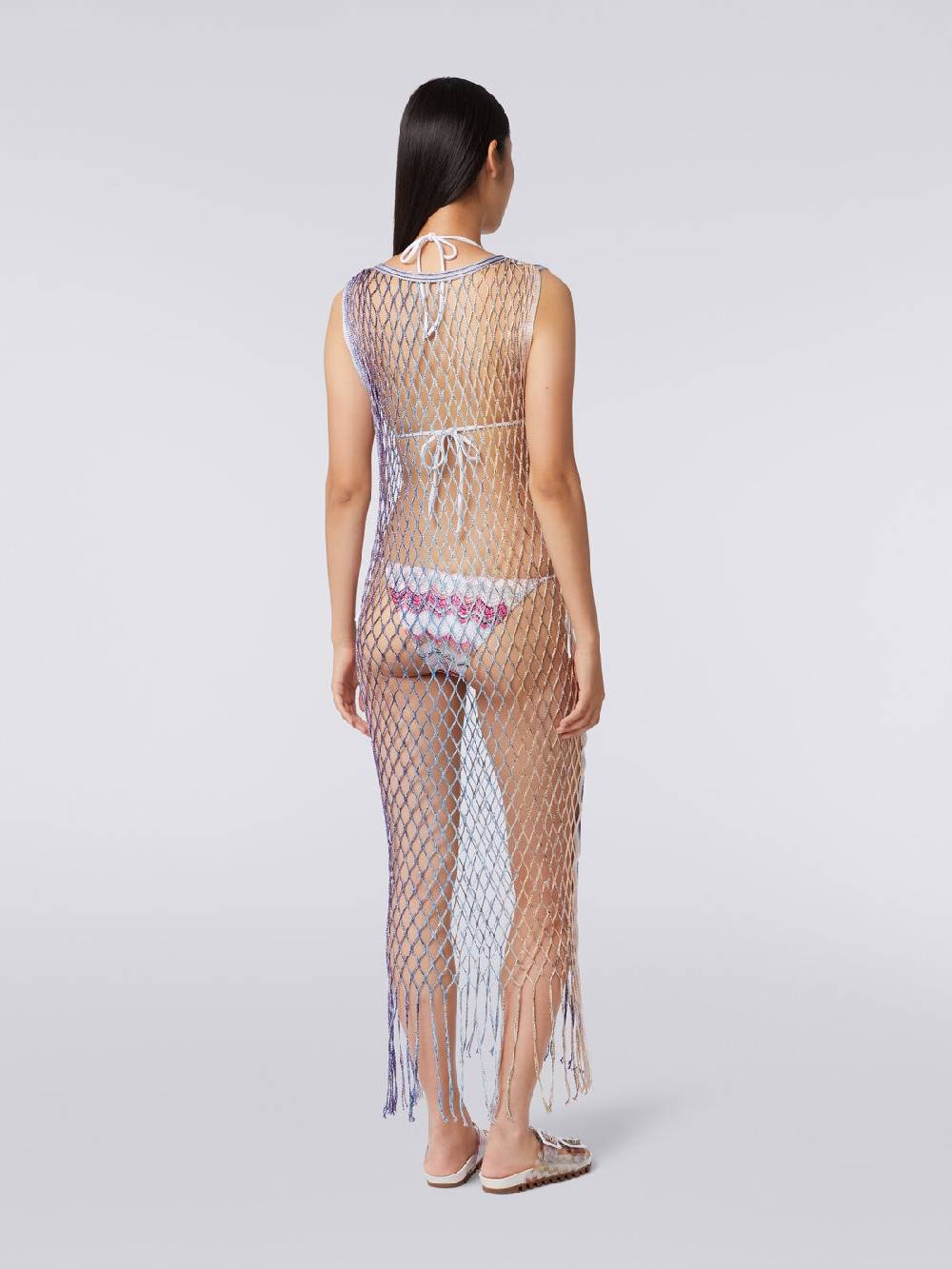 M Missoni Copricostume in rete effetto metal con frange In Linea