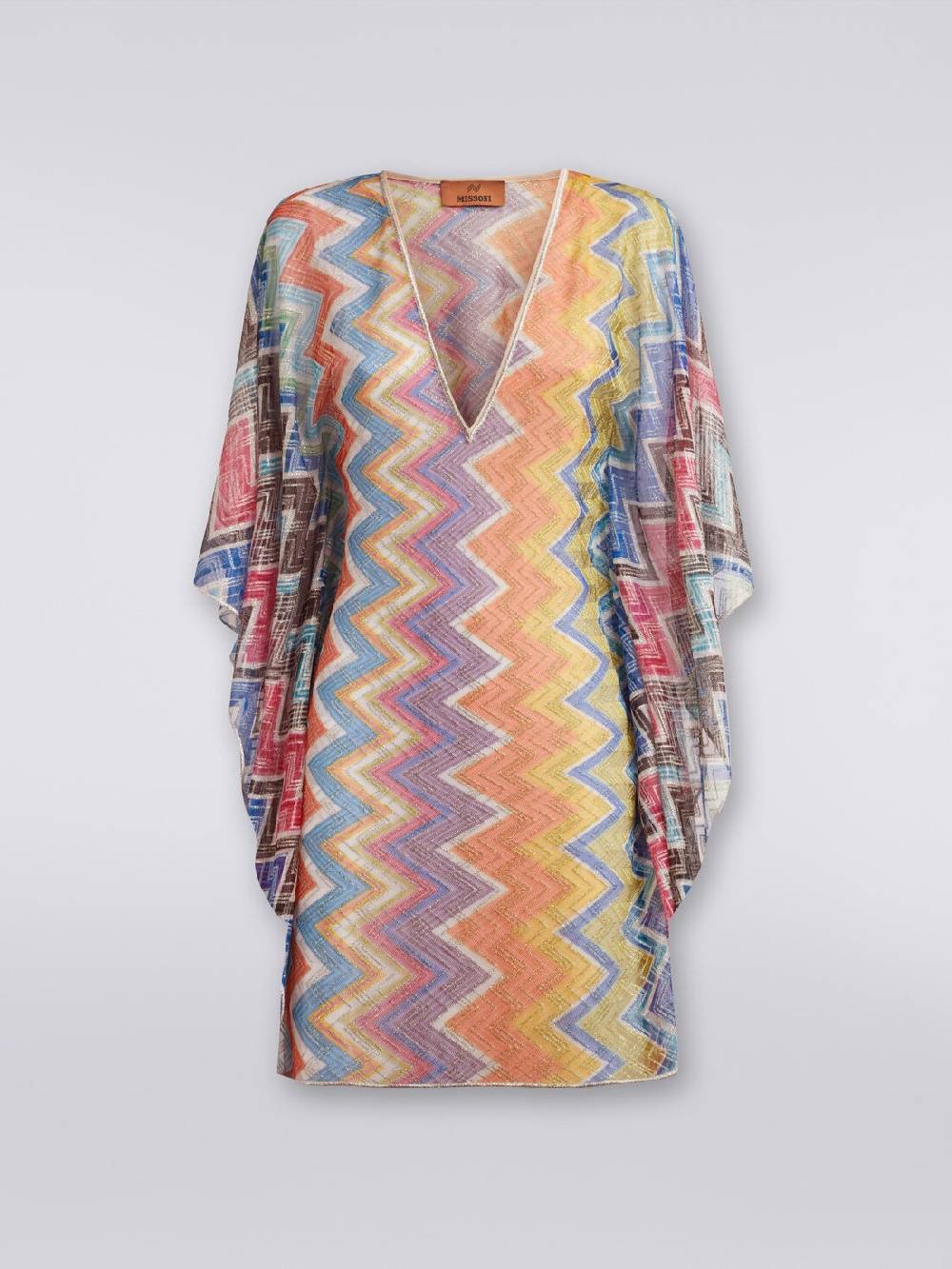 M Missoni Caftano copricostume corto zig zag con lurex Pezzi Unici
