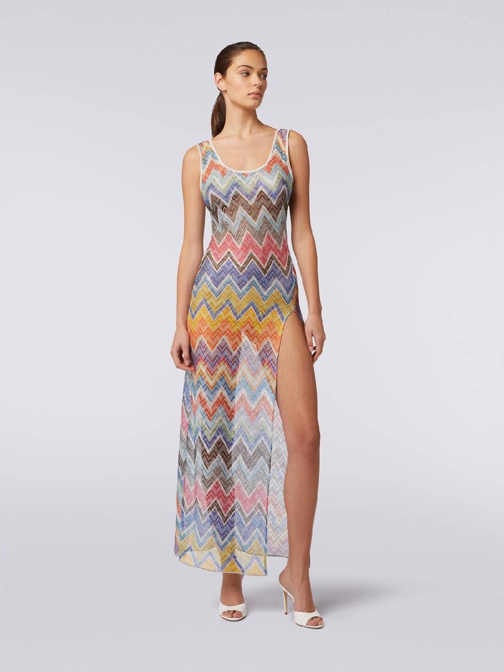 M Missoni Copricostume lungo stampa zig zag con lurex