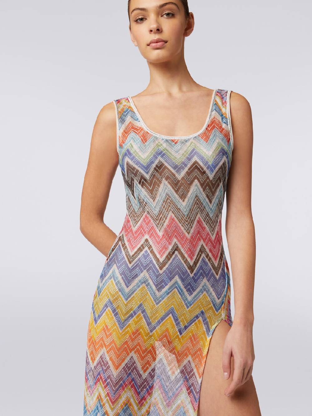 M Missoni Copricostume lungo stampa zig zag con lurex Soddisfazione Garantita