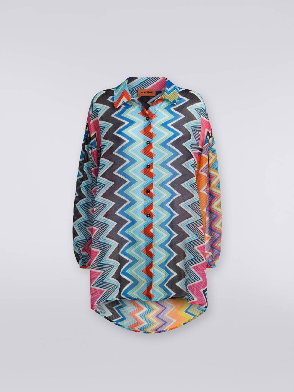 M Missoni Blusa oversize in seta e cotone stampa zig zag Qualità Garantita