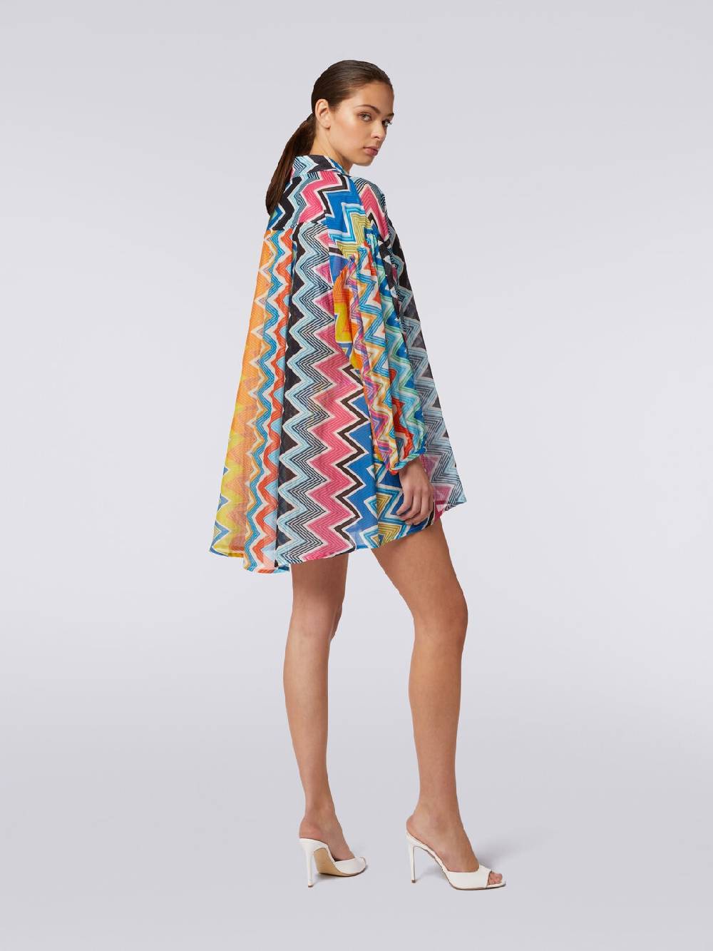 M Missoni Blusa oversize in seta e cotone stampa zig zag Qualità Garantita