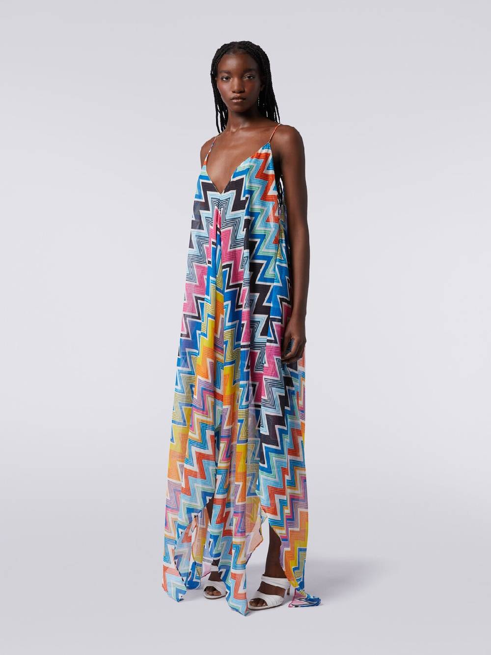 M Missoni Copricostume lungo taglio foulard in cotone e seta stampato Negozi Online