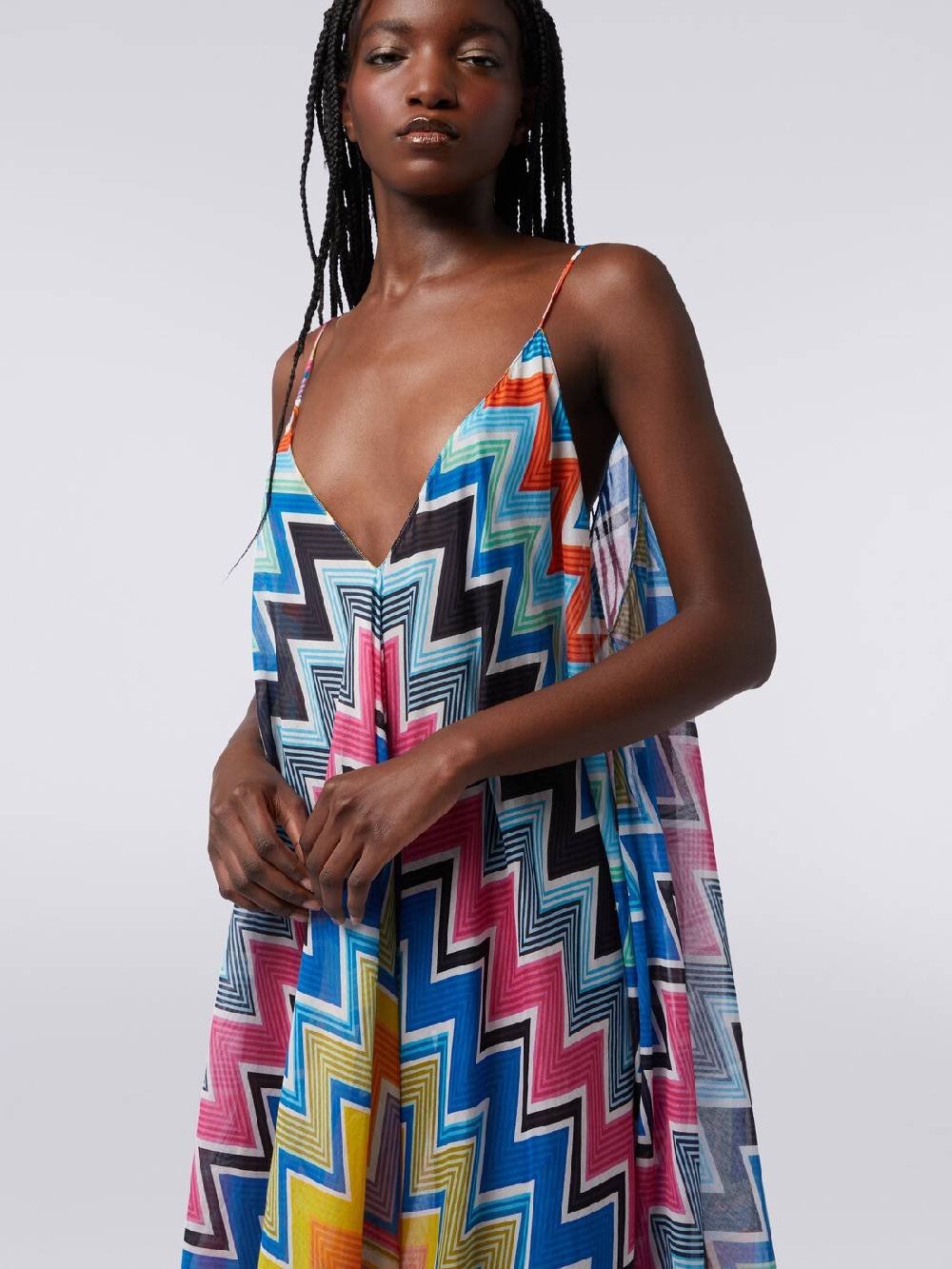 M Missoni Copricostume lungo taglio foulard in cotone e seta stampato Negozi Online