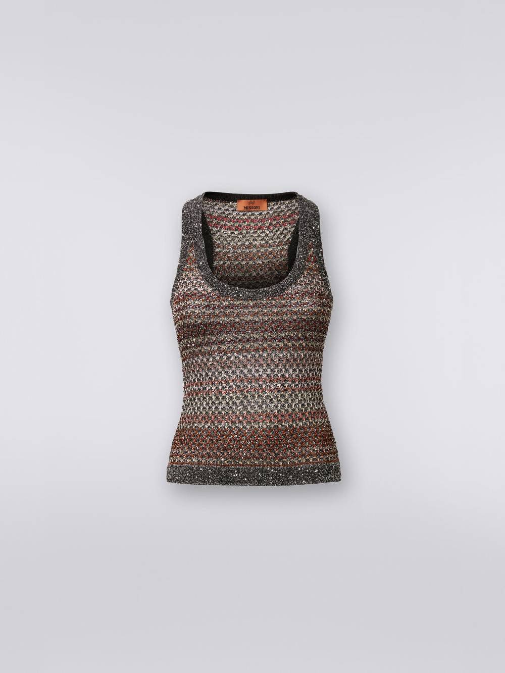 M Missoni Canottiera in maglia a rete con applicazione di paillettes Consegna Veloce