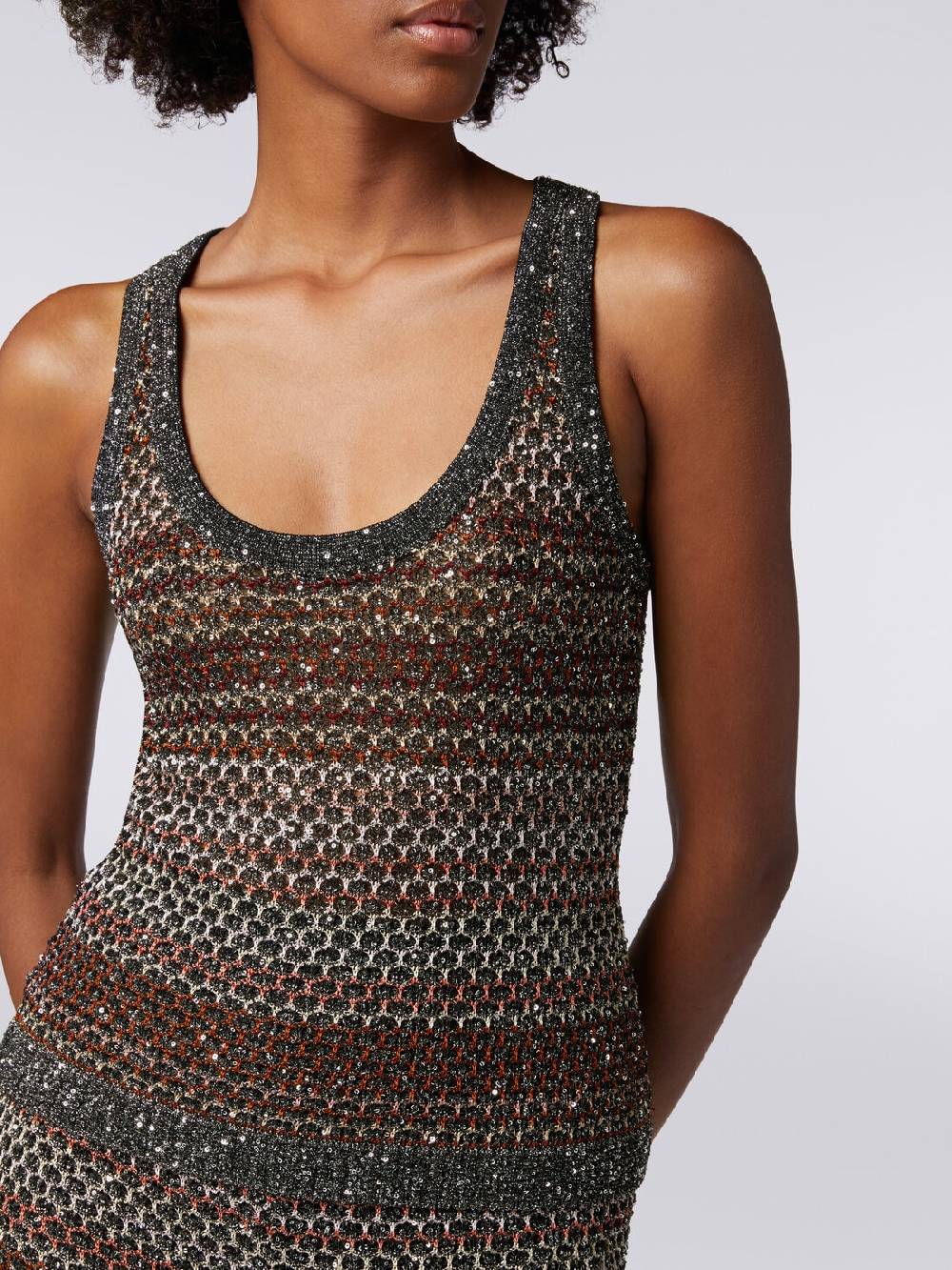 M Missoni Canottiera in maglia a rete con applicazione di paillettes Consegna Veloce