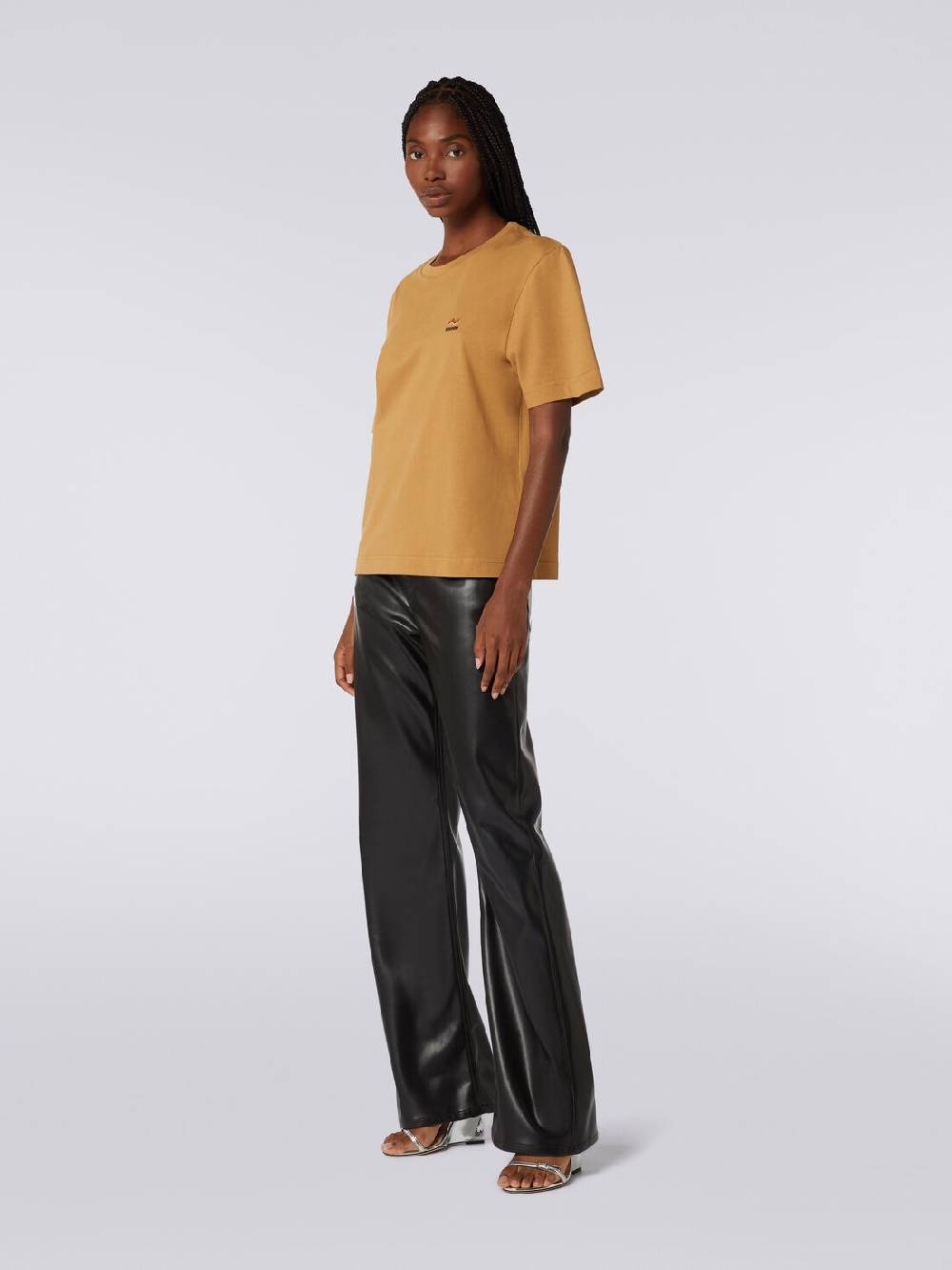 M Missoni T-shirt girocollo in cotone con ricamo e logo Promozione Limitata