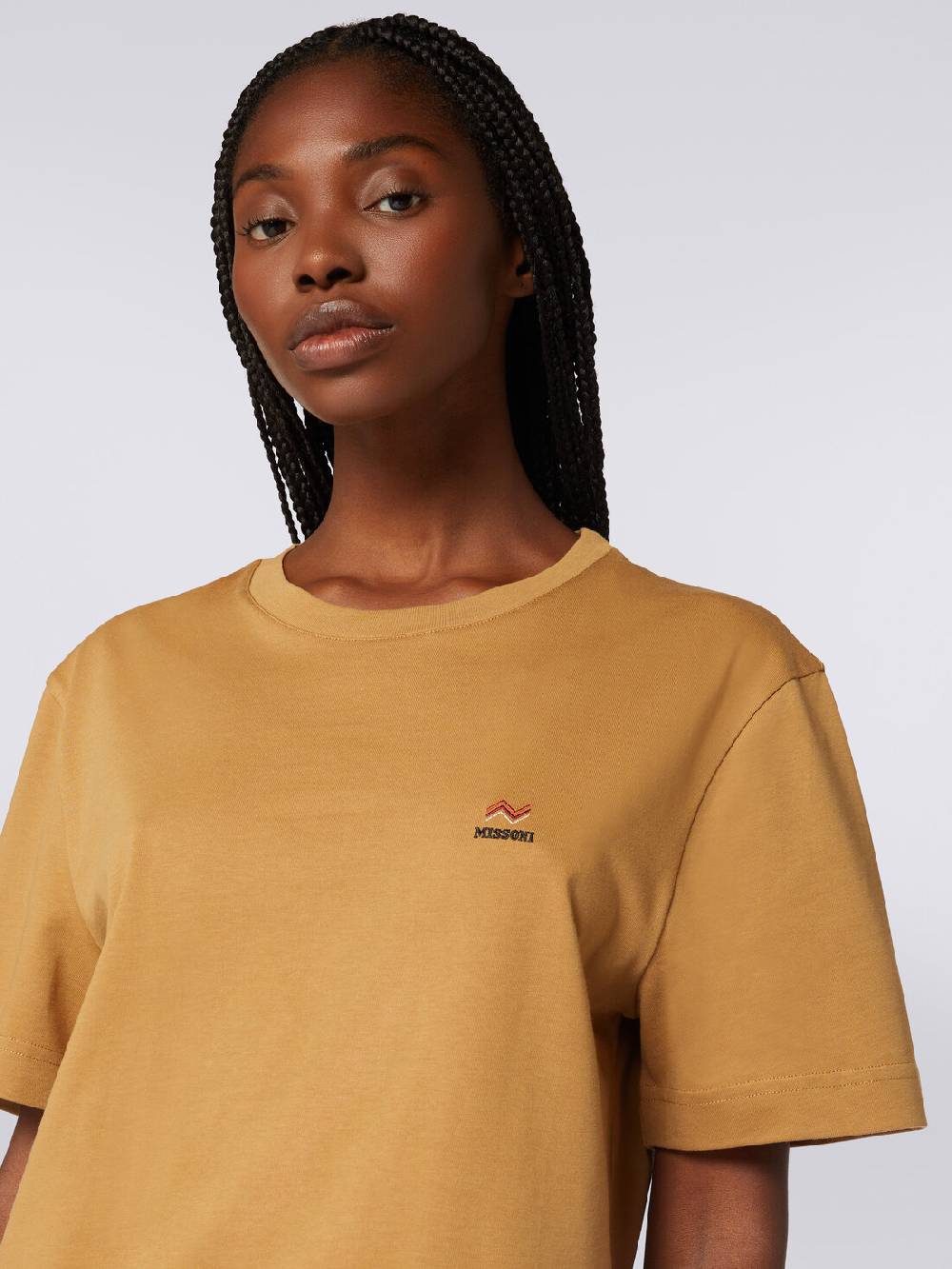 M Missoni T-shirt girocollo in cotone con ricamo e logo Promozione Limitata