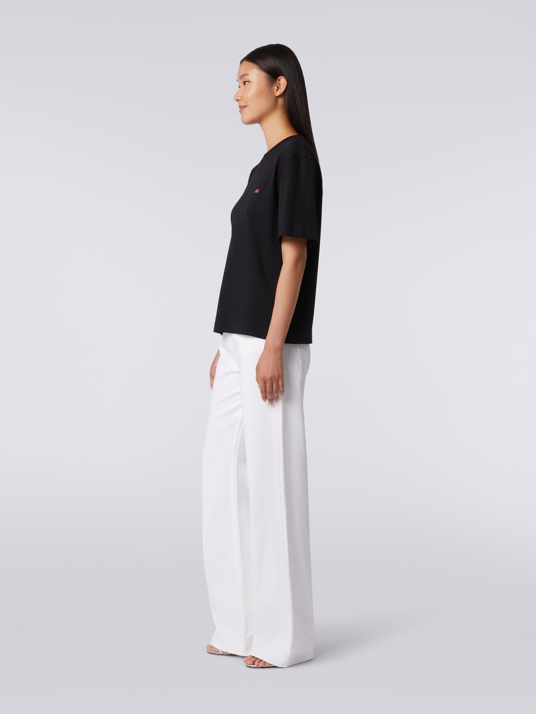 M Missoni T-shirt girocollo in cotone con ricamo e logo Fino Al -60%