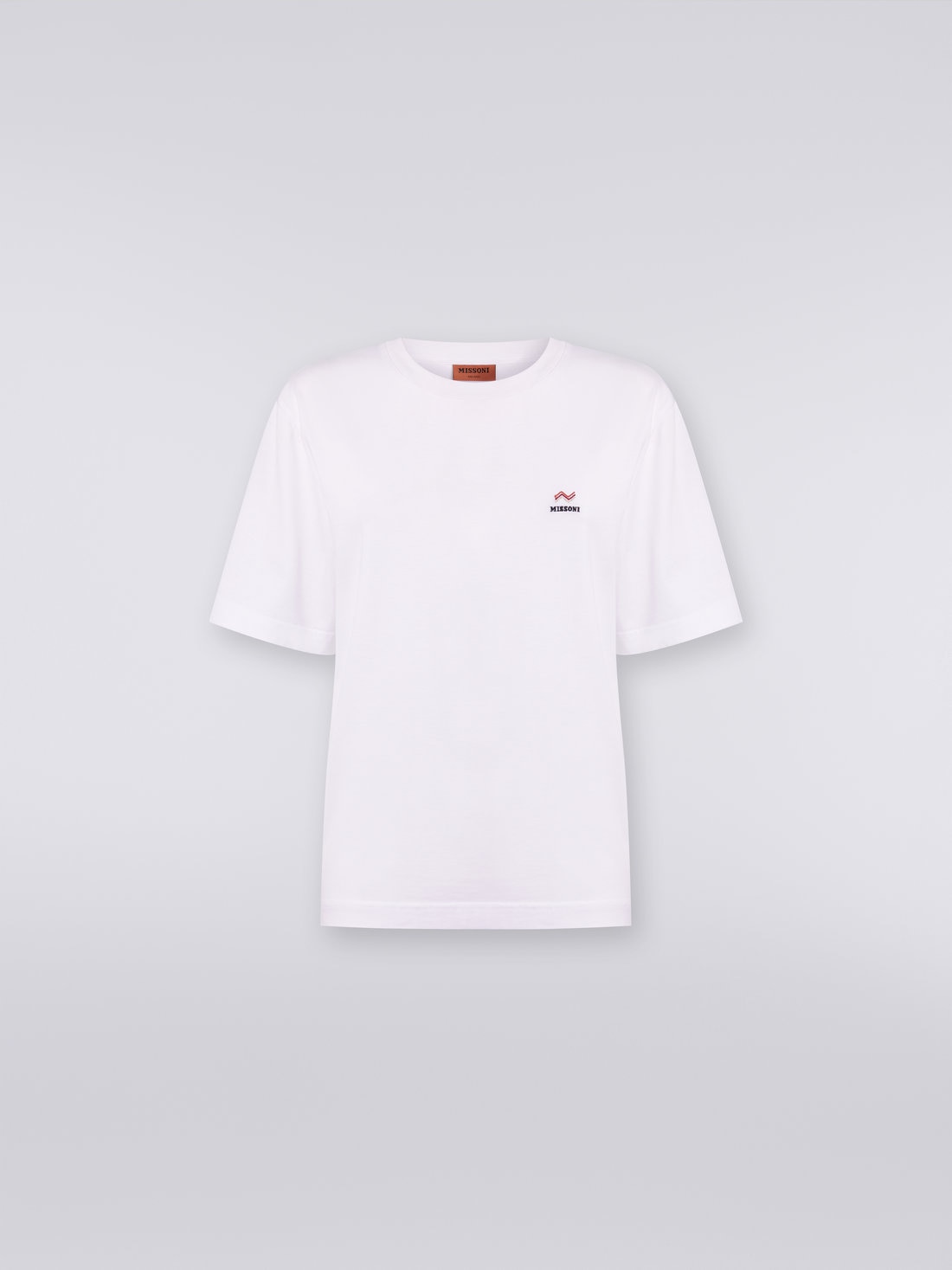 M Missoni T-shirt girocollo in cotone con ricamo e logo Shopping Online
